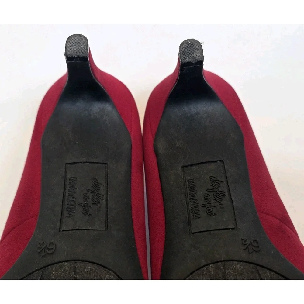 Womens Size 6.5 Dexflex Comfort Karma Round Toe Red Pump High Heel Shoes